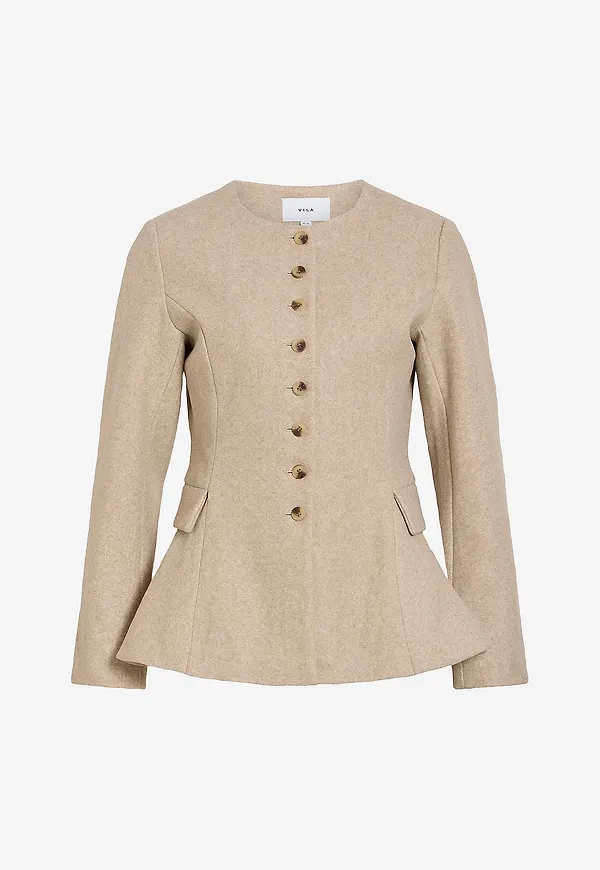 Vila - Jacka Vizikka L/s Waist - Brun