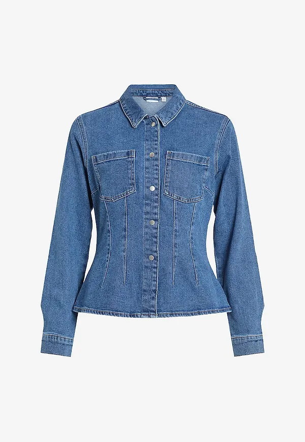 Vila - Jeansskjorta viSol L/S - Blå