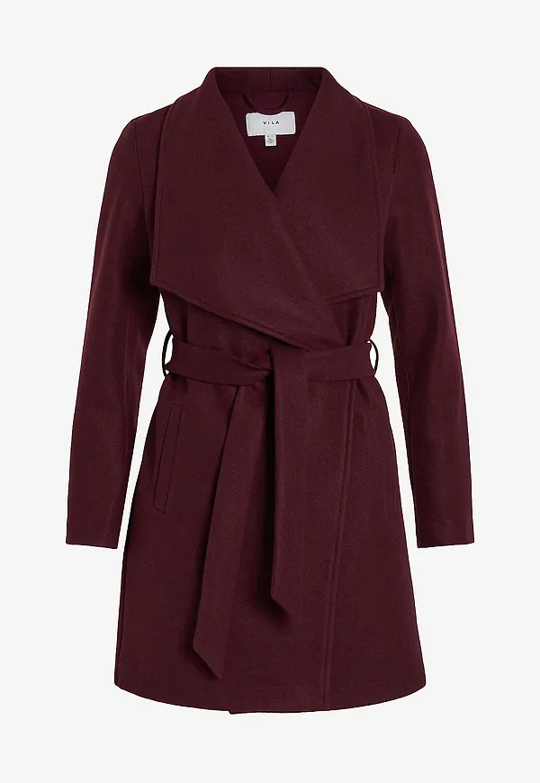 Vila - Kappa viCooley Collar Belt Coat - Röd