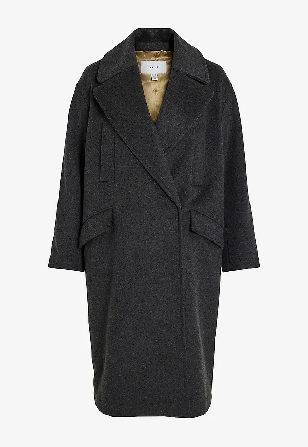 Vila - Kappa viHallee L/S Coat - Grå