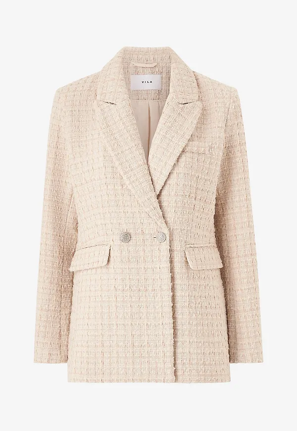 Vila - Kavaj viTweedy L/S Blazer - Beige