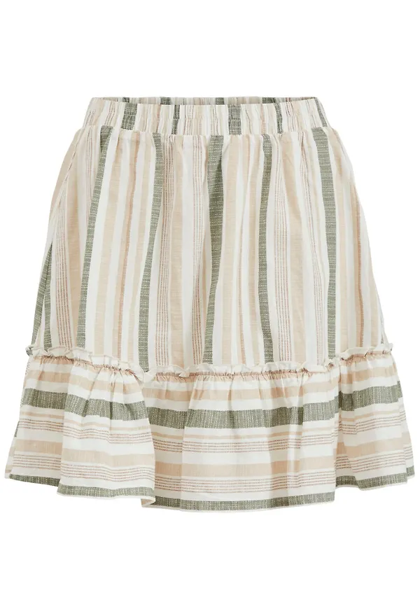 VILA Kjol 'Etni' beige / grå / khaki / vit