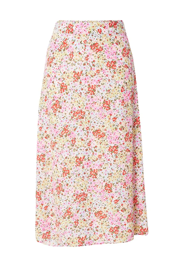 VILA Kjol 'Kikki' gul / rosa / röd / vit