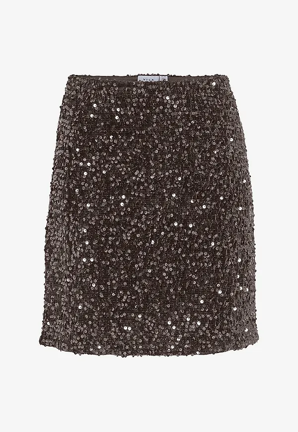 Vila - Kjol viBelieve Short Sequins - Brun