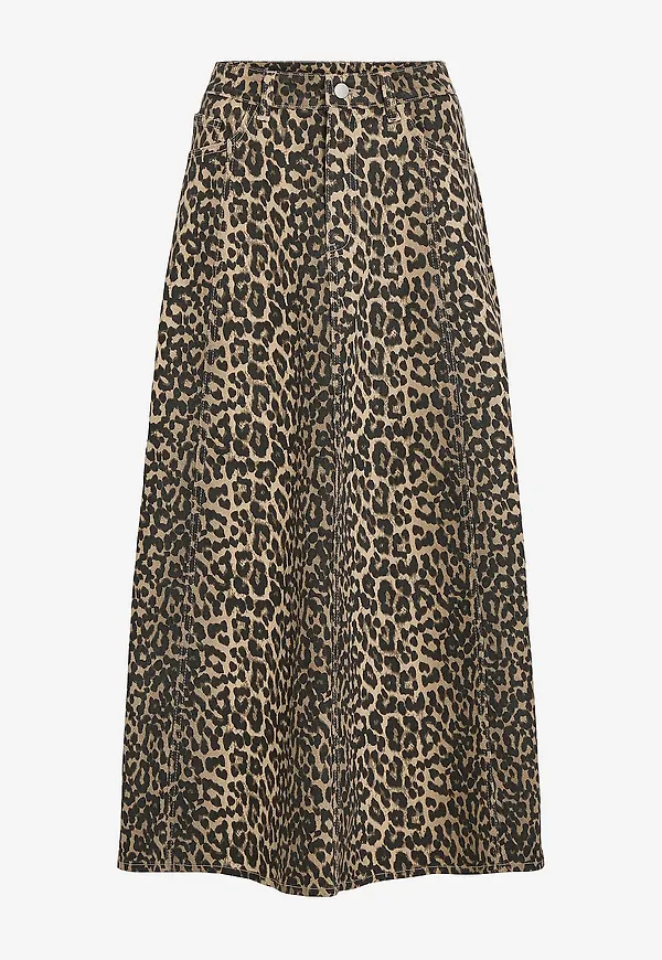 Vila - Kjol Vichia Leopard Skirt - Brun