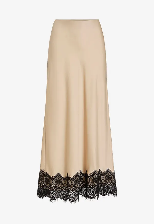 Vila - Kjol viEllette HW Ankle Lace Skirt - Grå