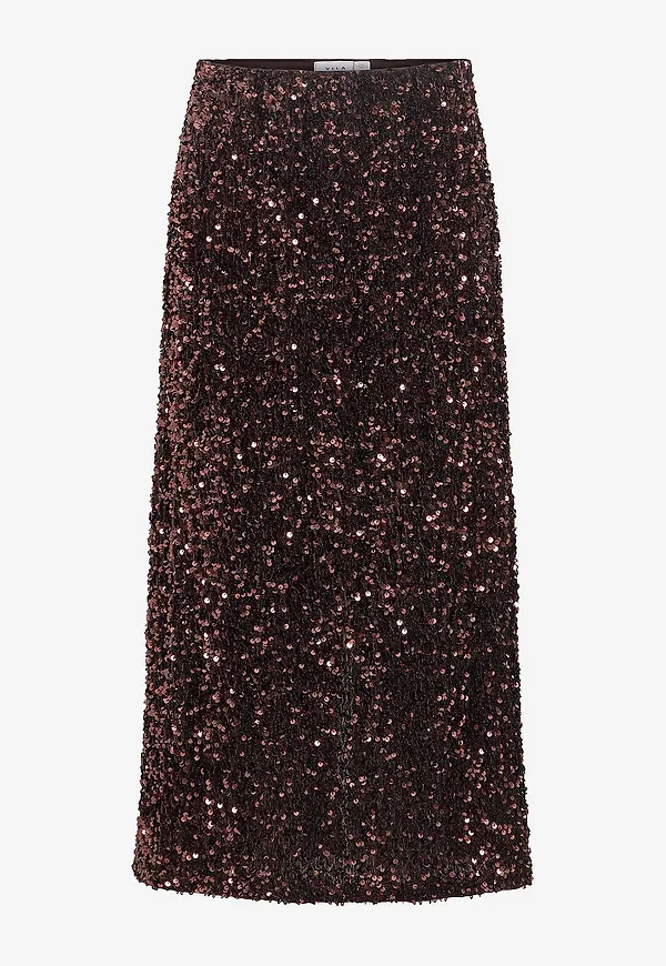 Vila - Kjol viFaith HW Midi Sequin - Brun