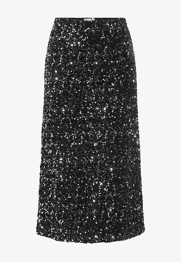 Vila - Kjol viFaith HW Midi Sequin - Svart