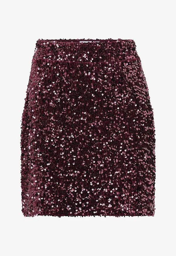 Vila - Kjol viFaith HW Short Sequin - Röd