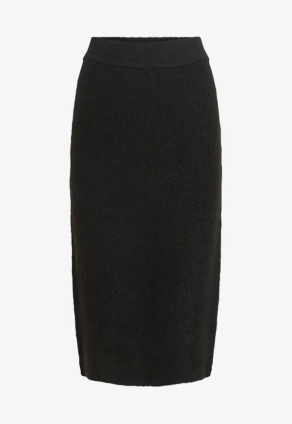 Vila - Kjol viLolo HW Midi Knit - Svart