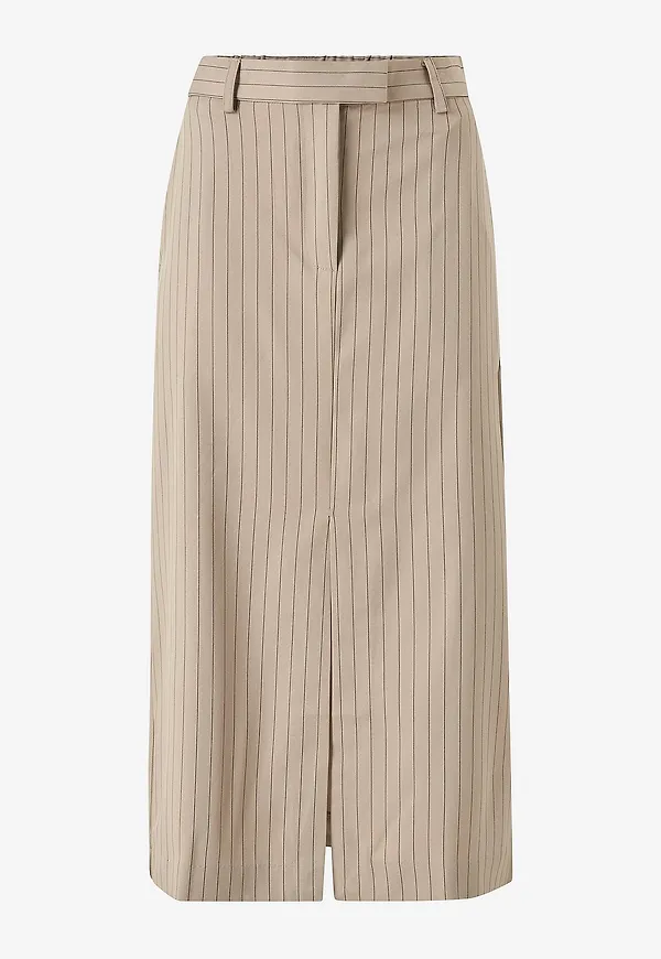 Vila - Kjol viMarlo HW Midi Skirt - Beige