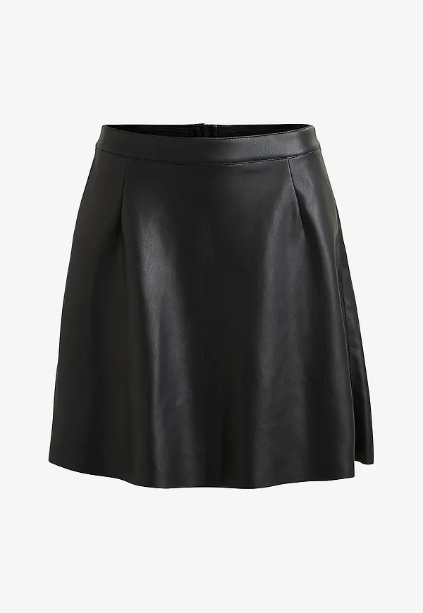 Vila - Kjol viPen Coated Skater Skirt - Svart
