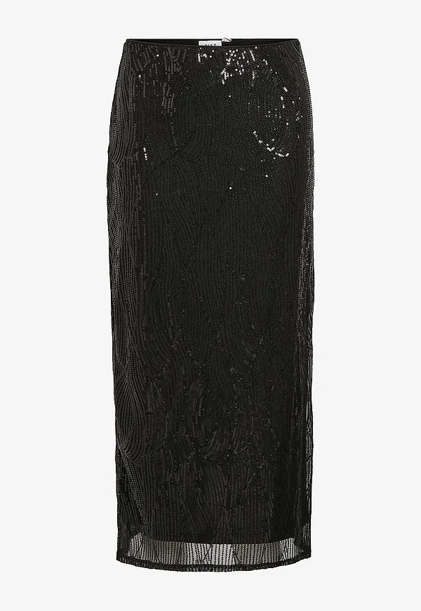 Vila - Kjol viZikki Midi Sequin Skirt - Svart