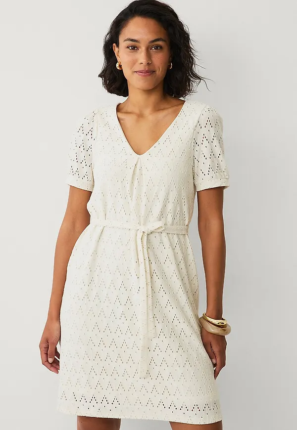 Vila - Klänning viAmalina V-neck S/S Dress - Vit – Ellos