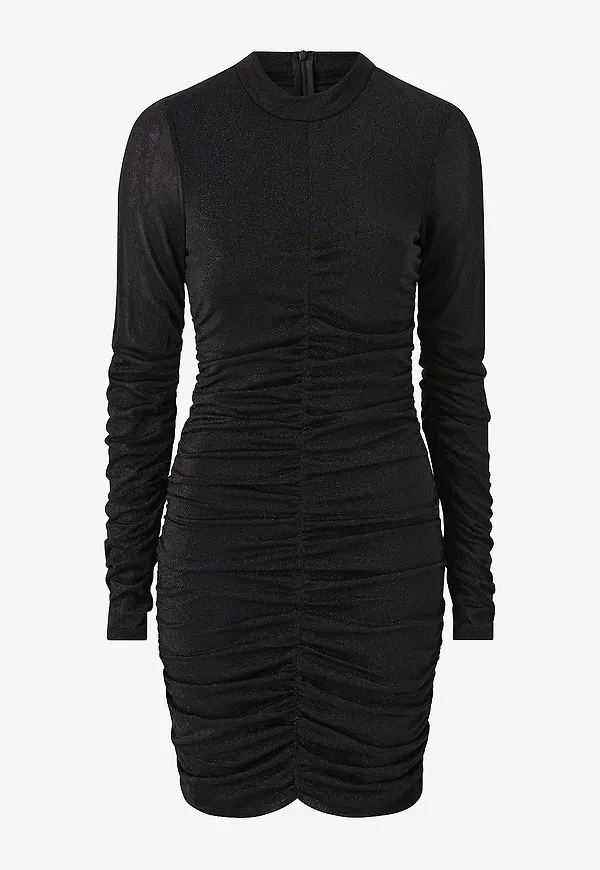 Vila - Klänning viDafni L/S Glitter Mesh Dress - Svart
