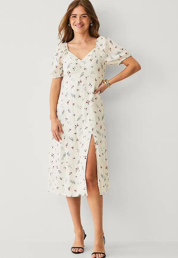 Vila - Klänning viHavanne Rima S/S Midi Dress - Vit – Ellos