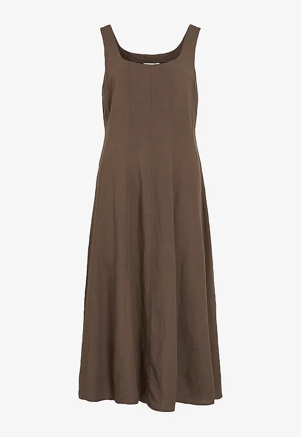 Vila - Klänning Vilineena Strap Midi Dress - Brun