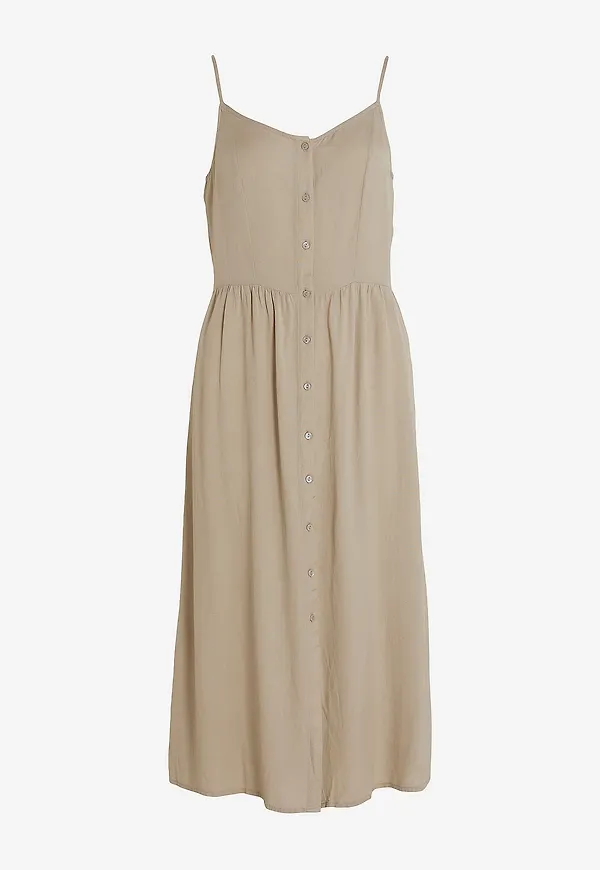 Vila - Klänning viPricil Strap Button Dress - Grå