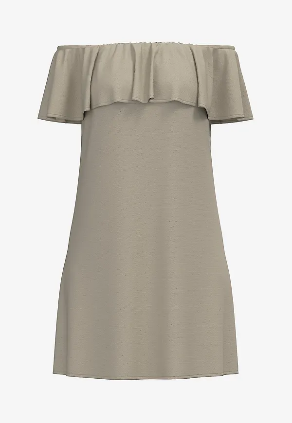 Vila - Klänning viRasha Off Shoulder Dress - Grå