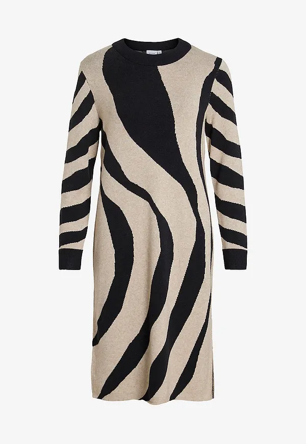 Vila - Klänning viTif Crewneck Knit Midi - Brun