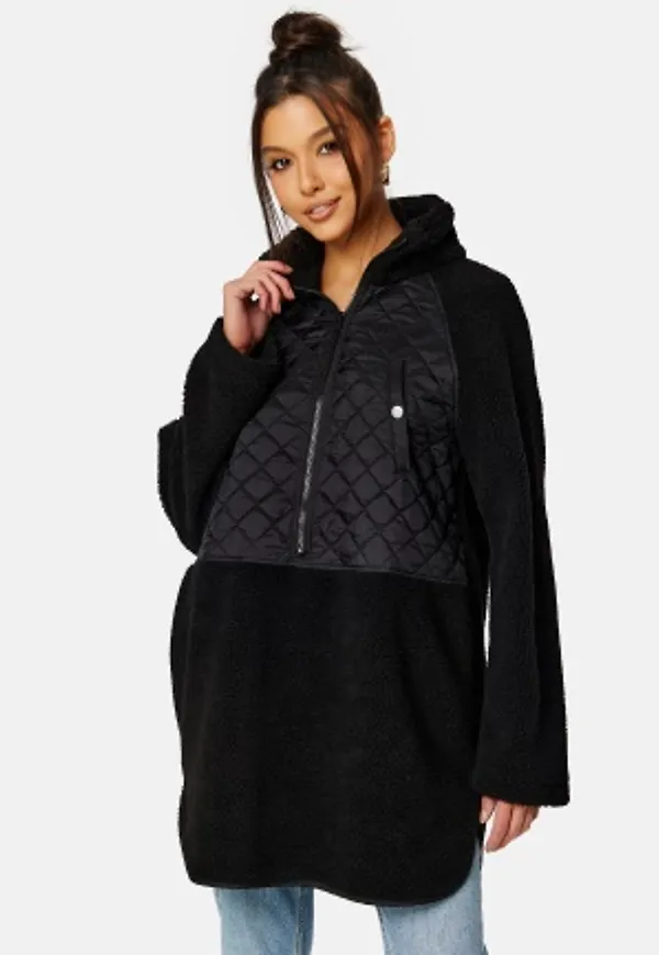 VILA Lanaia L/S Long Teddy Anorak Black 40