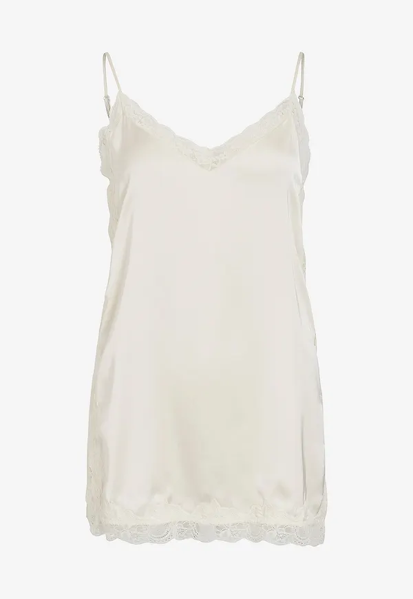 Vila - Linne Vionara Lace Singlet/Spi - Beige
