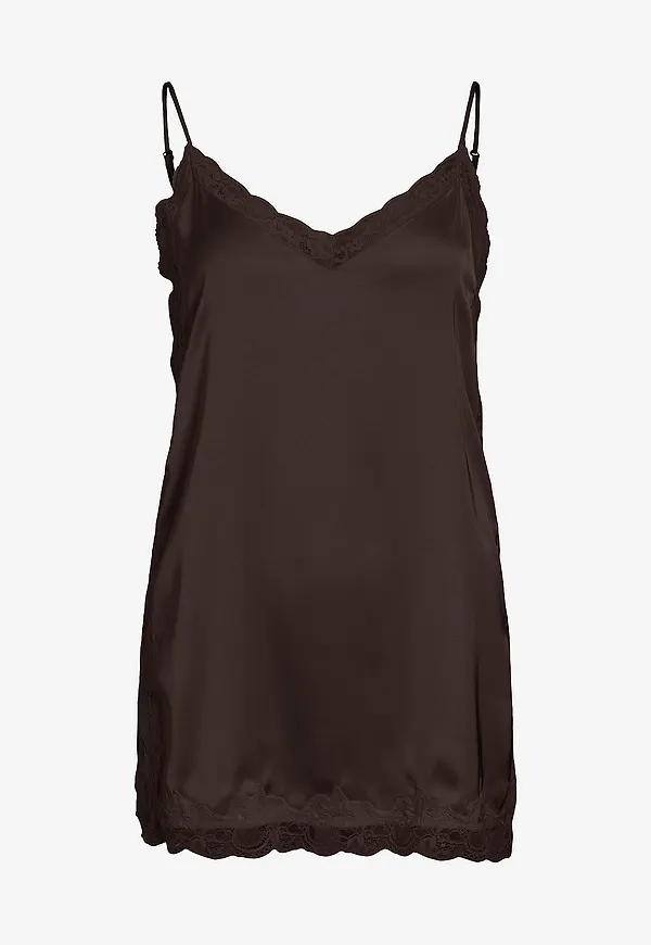 Vila - Linne Vionara Lace Singlet/Spi - Brun