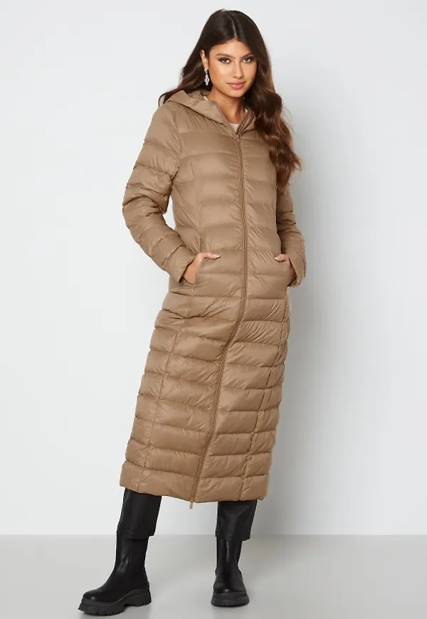 VILA Manya New Long Light Down Jacket Tigers Eye 42