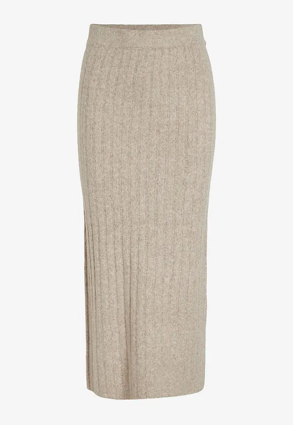 Vila - Maxikjol viJaney Rib Knit Skirt - Beige