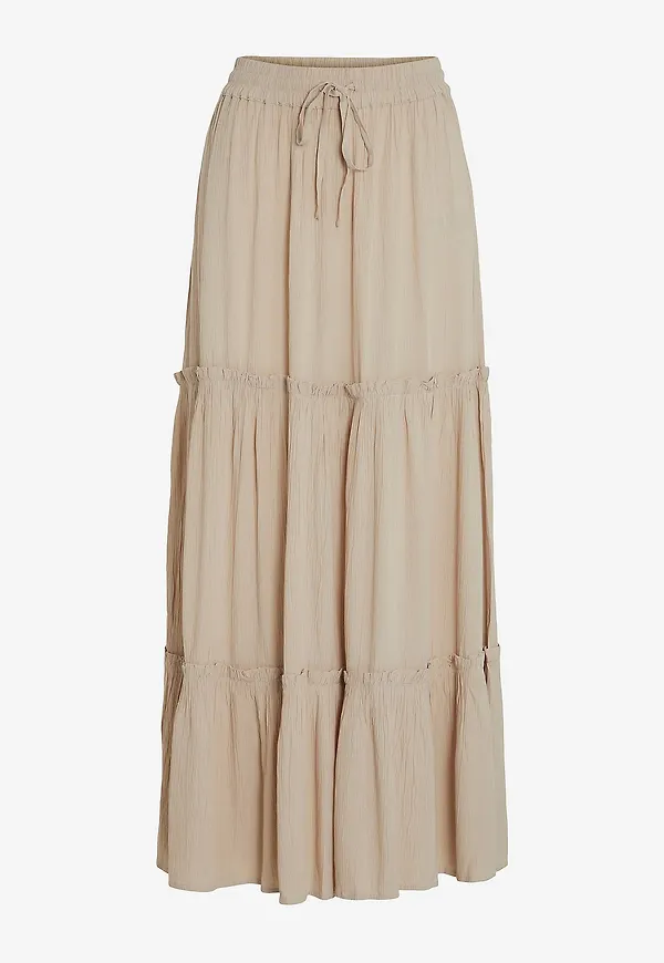 Vila - Maxikjol viMesa HW Long Skirt - Beige