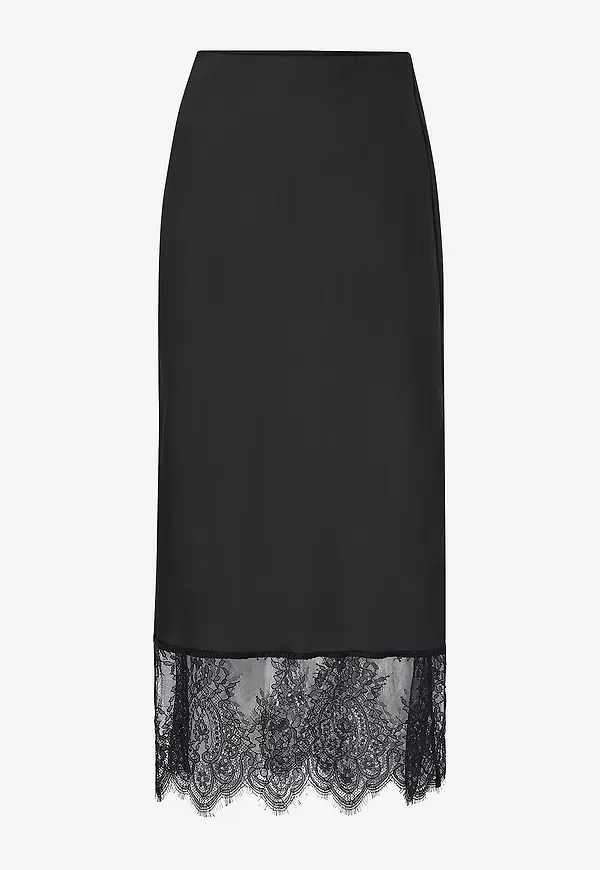 Vila - Maxikjol viSchasta Lace Skirt - Svart