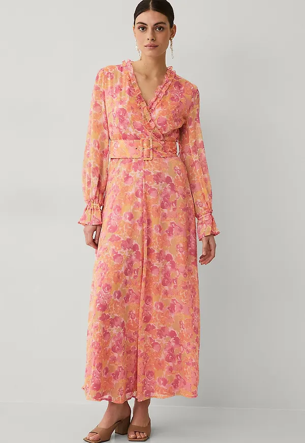 Vila - Maxiklänning viEmma L/S Belt - Rosa
