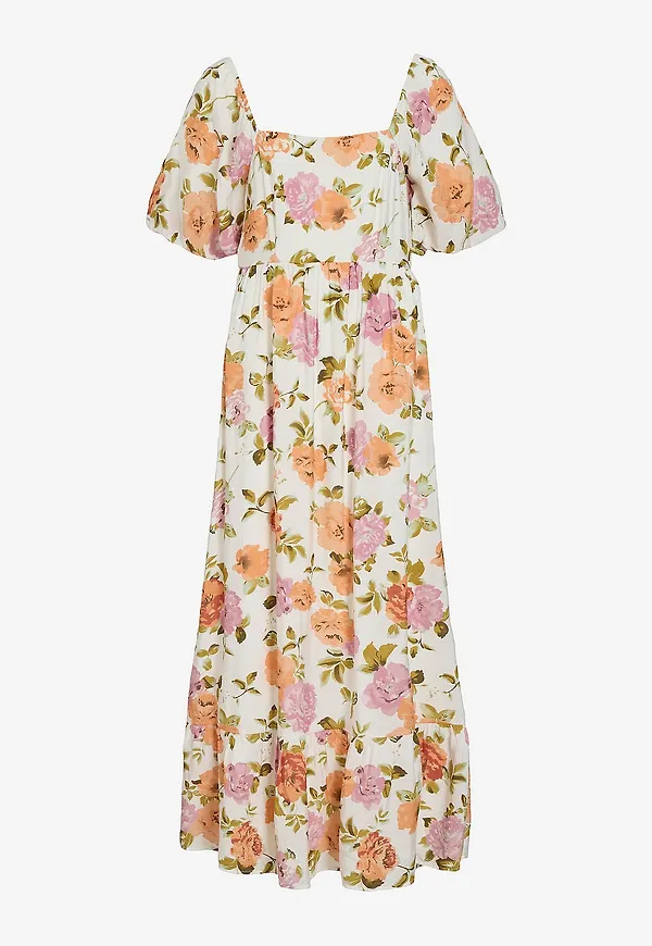 Vila - Maxiklänning viFlola Square Neck 2/4 Ankle Dress - Vit – Ellos