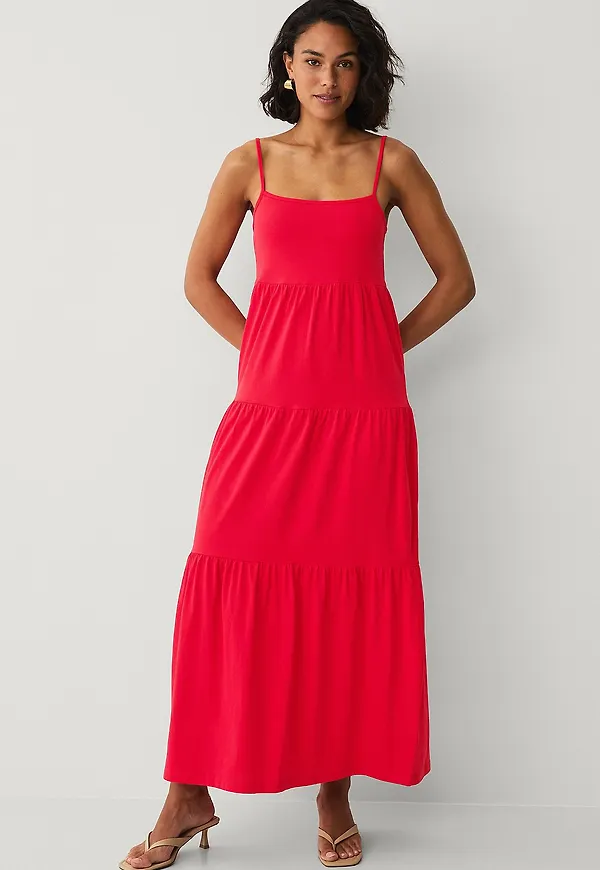 Vila - Maxiklänning viLayer Strap Midi Dress - Röd