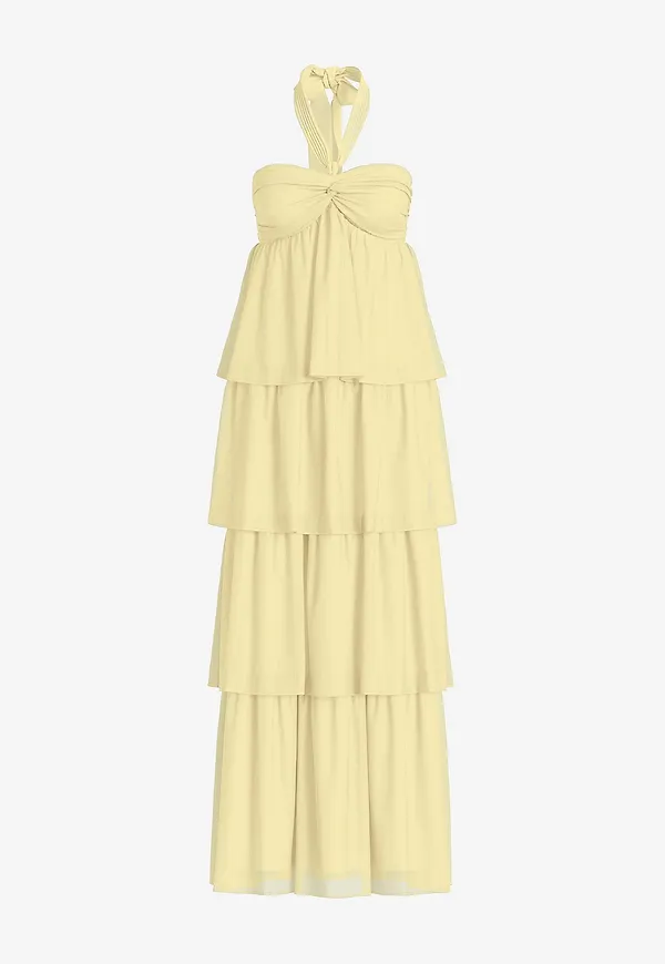 Vila - Maxiklänning viLea Halterneck Layered Dress - Gul