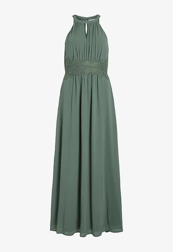 Vila - Maxiklänning viMilina Halterneck Maxi Dress - Grön