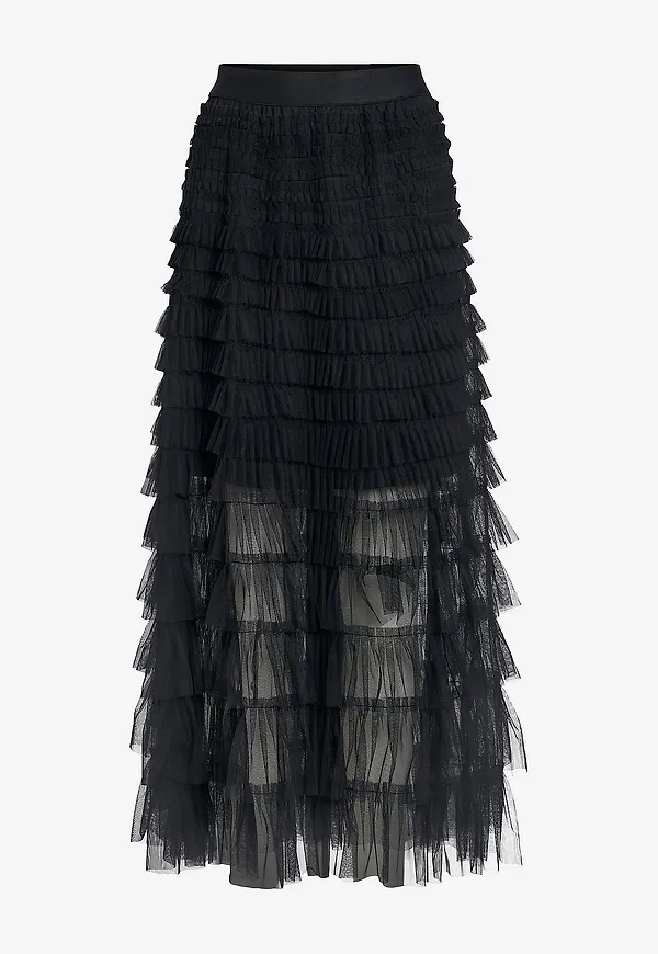 Vila - Midikjol Vicatya Ankel Skirt/Dc - Svart
