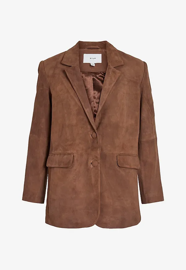 Vila - Mockakavaj viSuede L/S - Brun