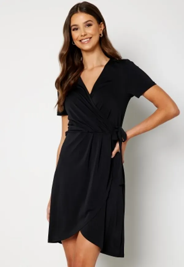 VILA Nayeli Knee Wrap Dress Black XS