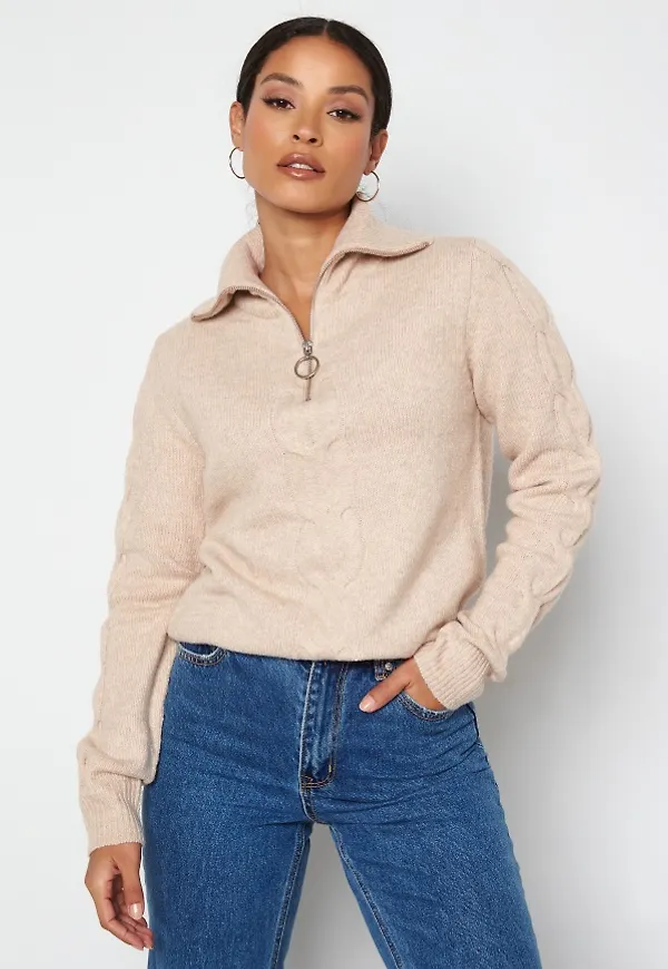 VILA Oaly L/S Zipper Top Birch XL
