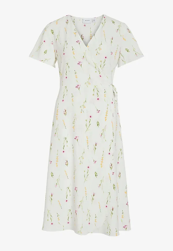 Vila - Omlottklänning viLovie S/S Wrap Midi Dress - Vit – Ellos
