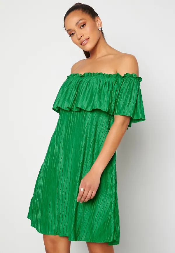 VILA Plisra Offshoulder Dress Jelly Bean L