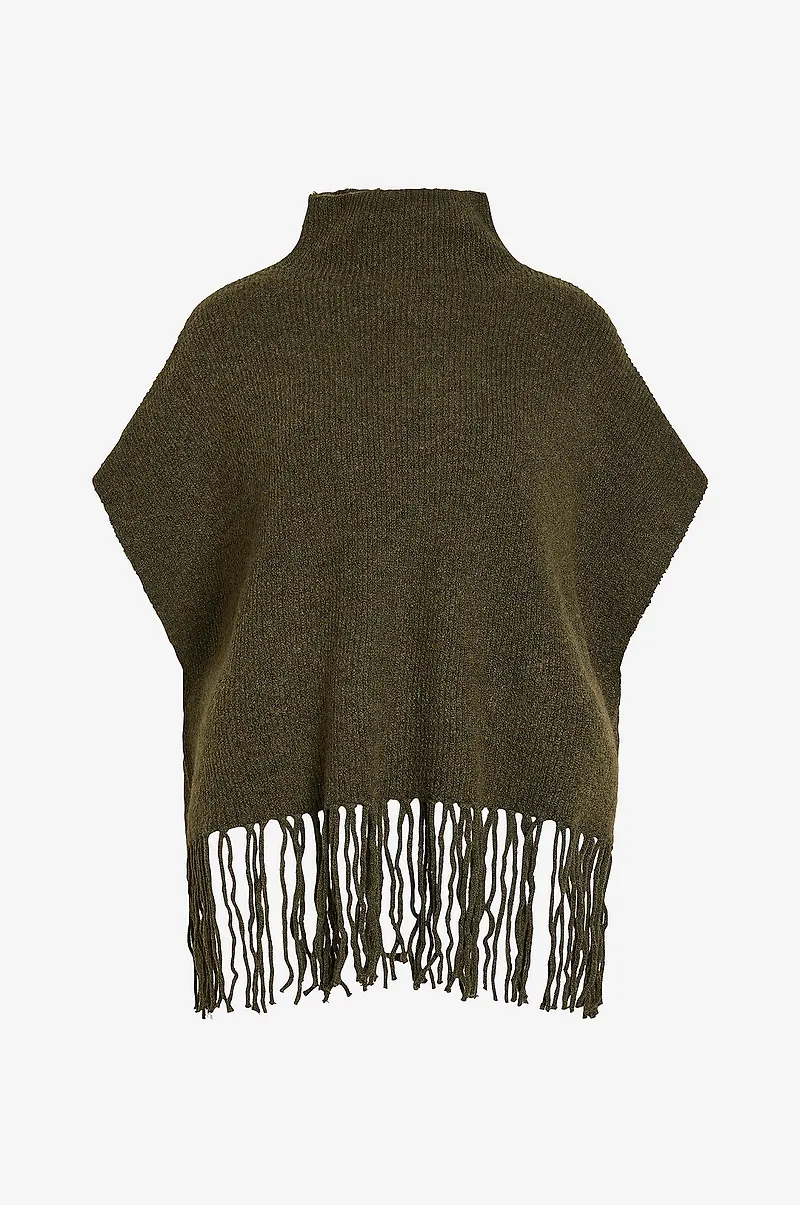 Vila - Poncho Viulrika Knit Poncho/Pb/Ef - Grön