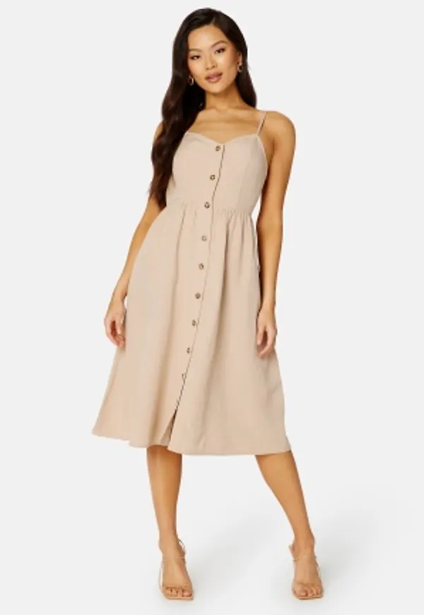 Prisilla S L Strap Knee Dress Valiant Poppy