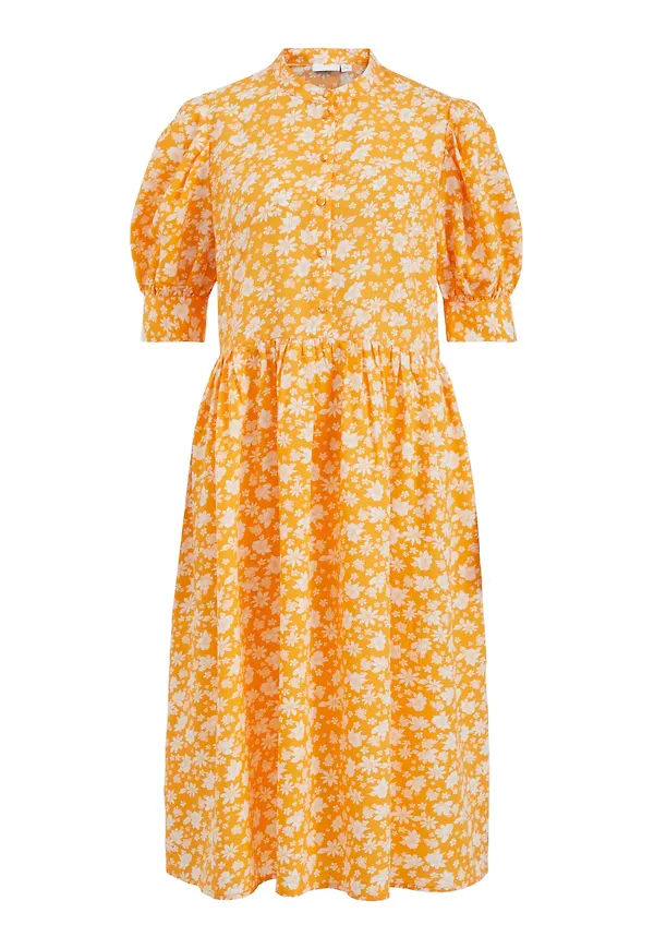 VILA Skjortklänning 'Haylee' orange / vit