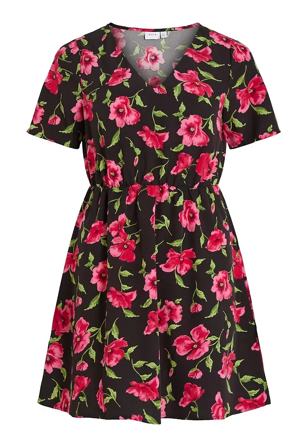 VILA Sommarklänning grön / ljusgrön / rosa / magenta / svart