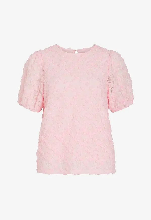 Vila - Spetsblus visasha O-neck - Rosa