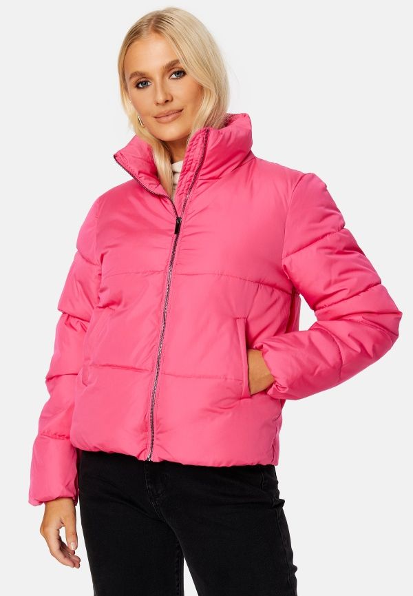 VILA Tate L/S Short Puffer Jacket Fandango Pink 36