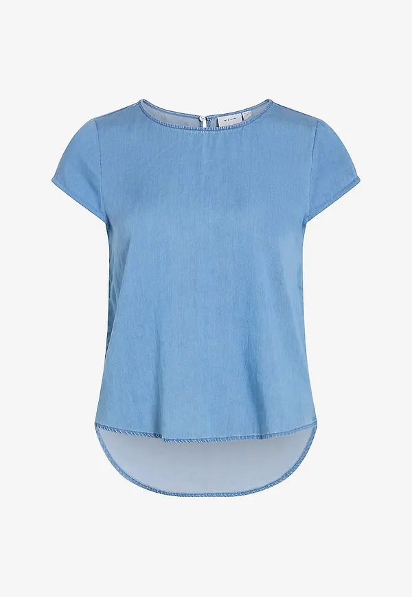 Vila - Topp viBista C/S O-neck Top - Blå