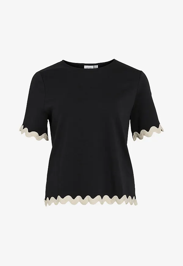 Vila - Topp viCalisa O-neck 2/4 - Svart